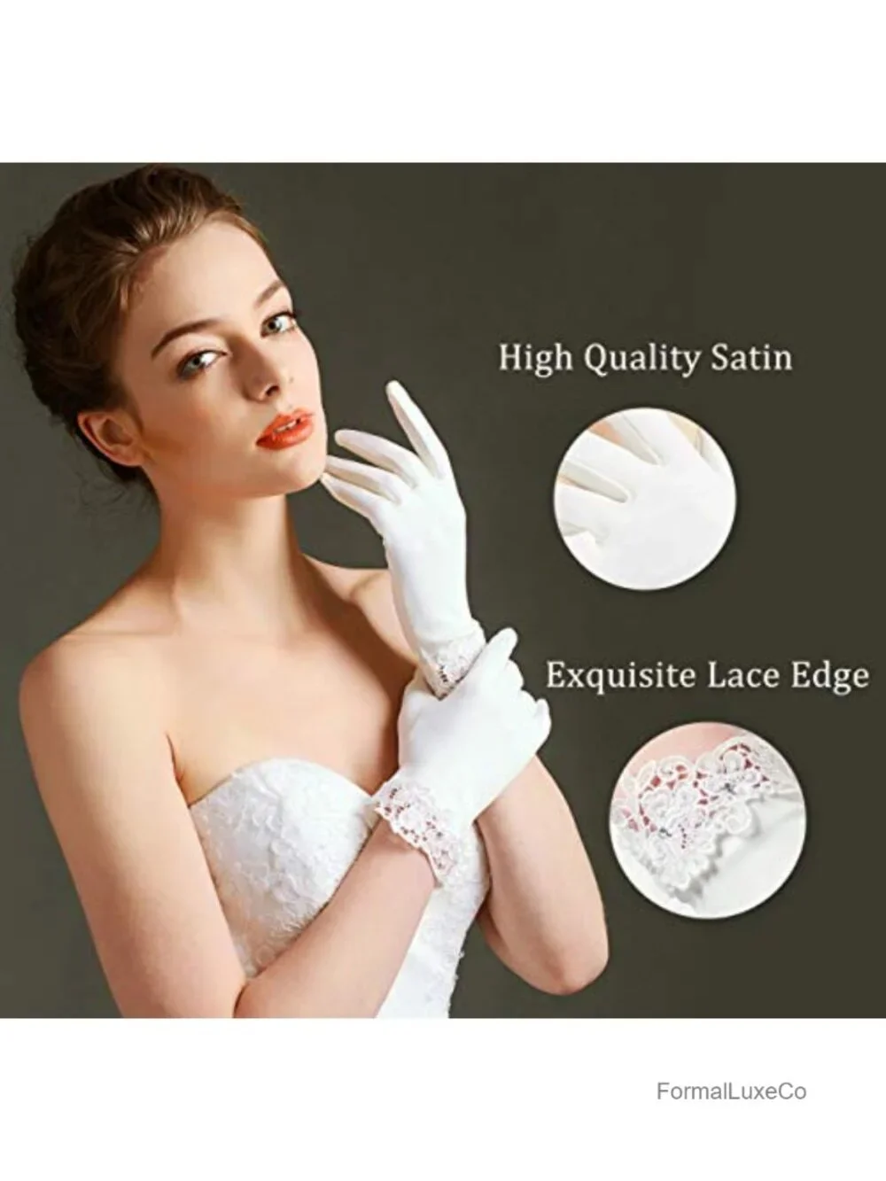 Lace Gloves for Women - Wedding Floral Bridal Gloves Opera Party 1920s Flapper
